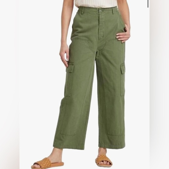 Universal Thread Cotton‎ Spandex PINK High-Rise Cargo Pants Women's 16 NEW - Picture 2 of 15